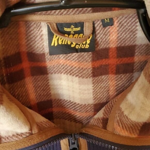 Renegade Embroidered Blue Corduroy Flannel Lined Full Zip Collared Sz. M Vest - Picture 4 of 8